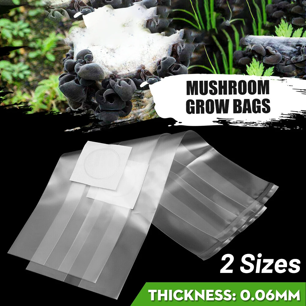 

50x Mushroom Grow Bags Fill W/ Spawn Media Grow High Temp Pre Sealable