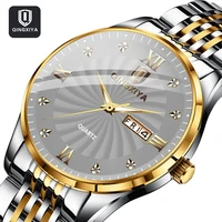 qingxiya top brand watch men stainless steel business date clock waterproof luminous watches mens luxury sport quartz watch