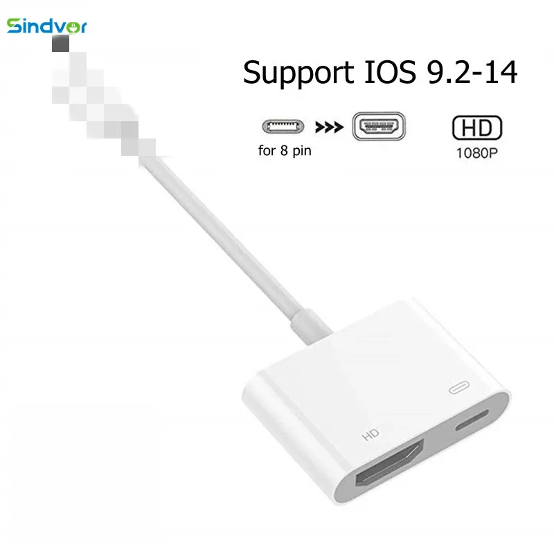 Для Lightn ing к HDMI совместимый адаптер Цифровой AV 1080P зарядный порт для iPhone X XS 7 iPad Air