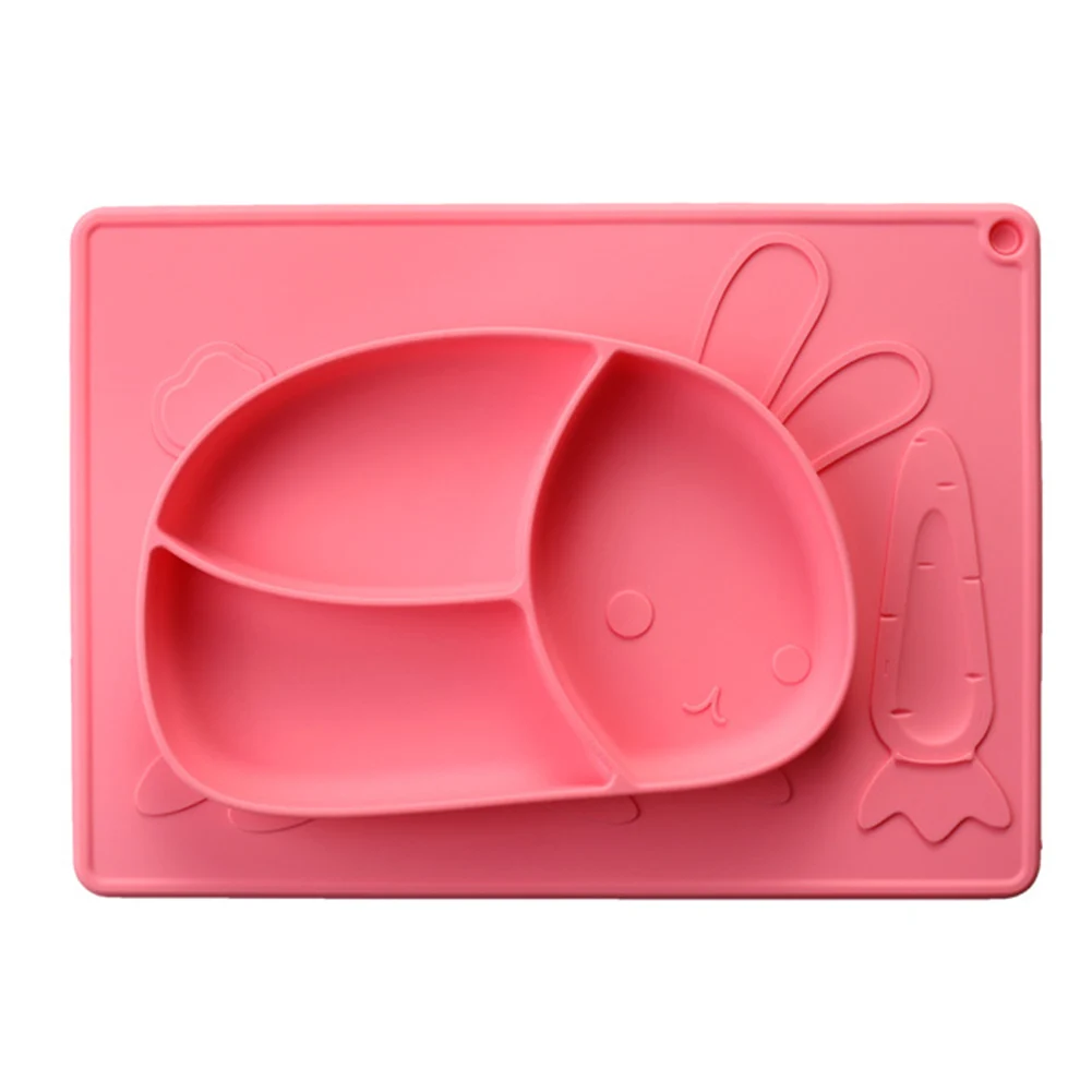 

Hot Silicone Suction Plate For Toddlers Self Feeding Training Divided Plate Dish And Bowl,Fits For Most Highchairs Trays