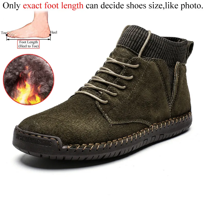 Green(fur) Зимние кожаные повседневные мужские ботинки; Botines Hombre Botas Masculina Bot Erkek Buty Zimowe Stivaletti Uomo; плюшевый мех - Цвет: Green(fur)