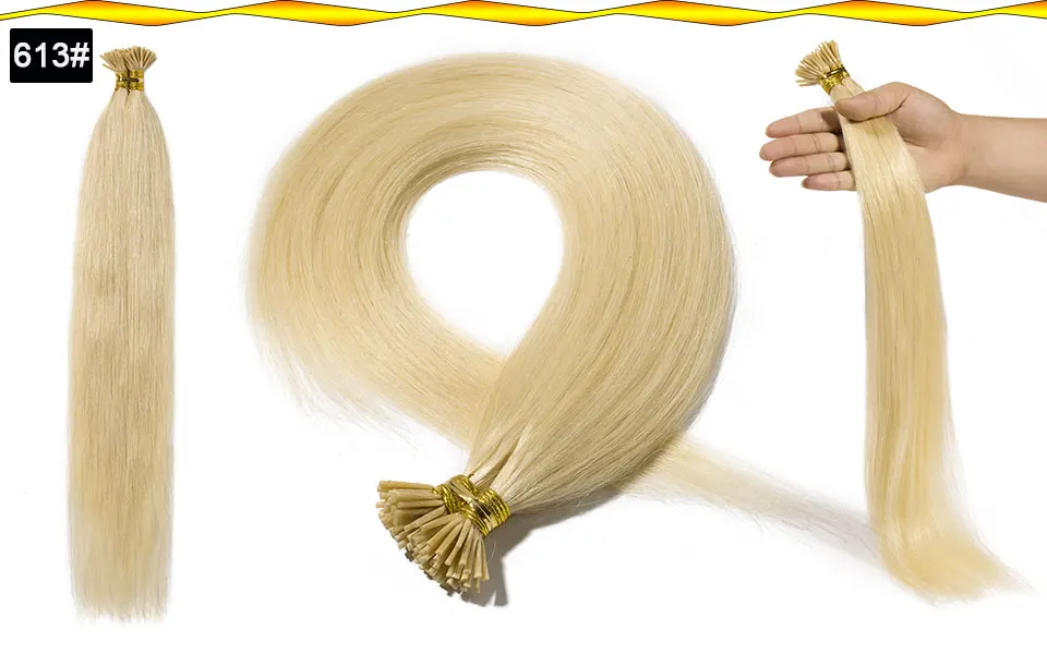 SEGO 1"-22" 50 г 100 прядей прямые человеческие волосы, кератиновые накладные волосы, Предварительно Связанные, не Реми, fusion