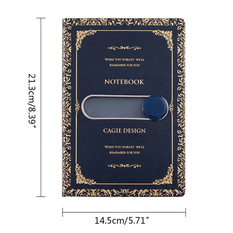 

A5 Diary Notepad with Sliding Unlock Notebook Pen Set Leather Journal Planner