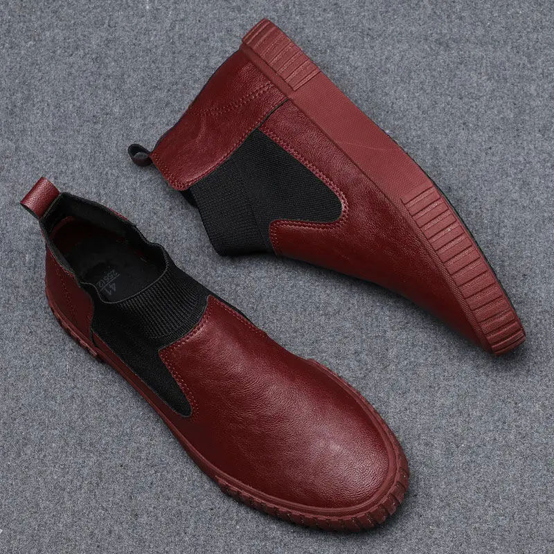 Мужские кожаные ботинки с высоким берцем повседневные Модные Ботинки Martin в