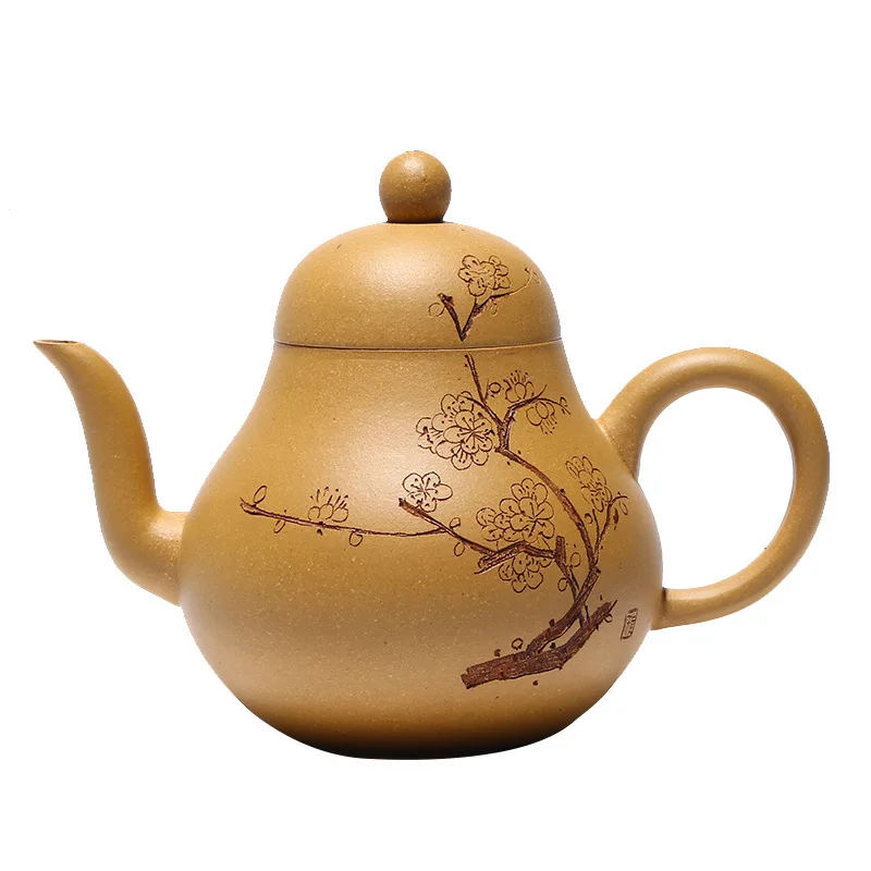 

Yixing original mine purple clay teapot craftsman plum blossom siting tea pot tea set gift