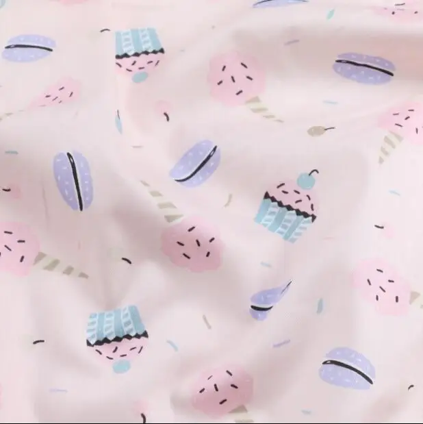 50*160 см мультфильм Мороженое Торт печатных хлопчатобумажная ткань материалы