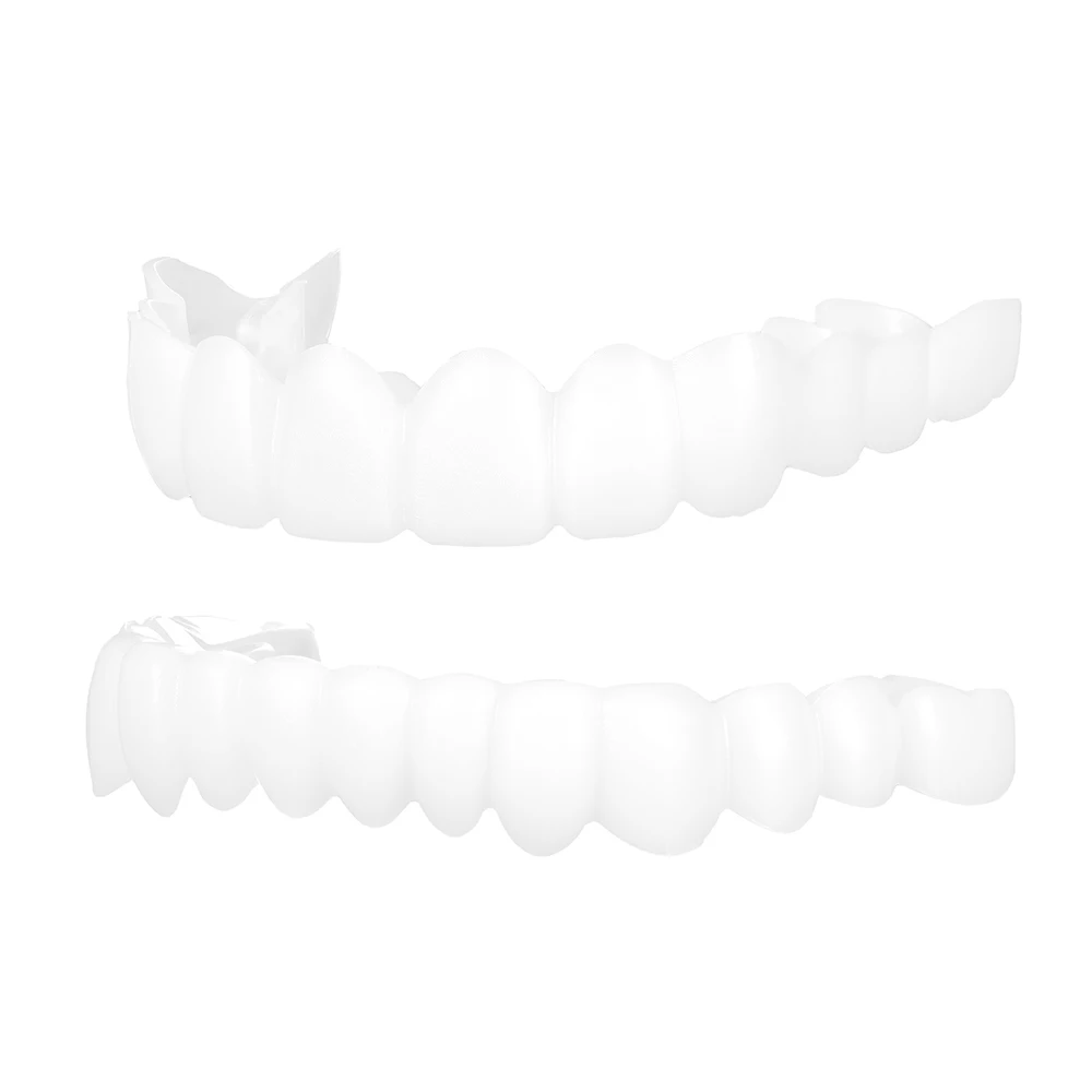

1pc Upper/Lower False Teeth Denture Polyethylene Instant Veneers Fake Teeth Cover Simulation Braces Oral Care Beauty Snap Smile