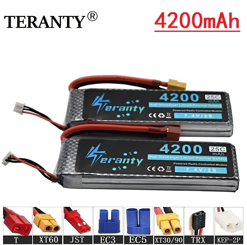 

100% 4200mAh 2s 3s 4s 3.7v 7.4v 11.1v 14.8v Rechargeable Battery For RC Drone Car Robot Boat toy 11.1v Lipo Battery 22.2v 4200ma