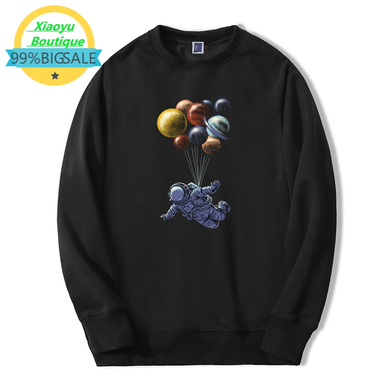 

Толстовка с принтом астронавта и воздушных шаров, толстовка с капюшоном, Мужская Уличная одежда, осенняя теплая одежда, боди, повседневный м...