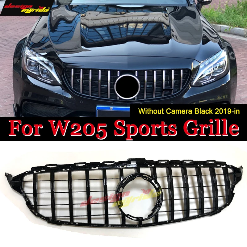 Gt решетка W205 Передняя GTR гриль для Mercedes c класс Спорт C205 c180 c200 c250 c300 c43 решетки ABS