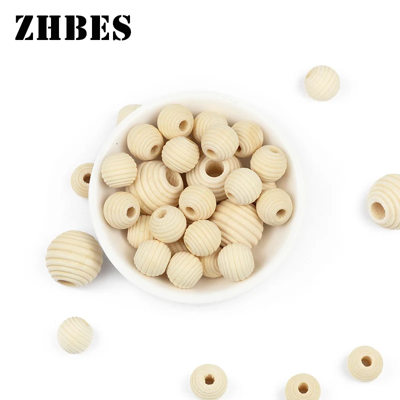 Lead-Free Round Thread Wooden Beads Ecofriendly Wood Color Loose Beads For Jewelry bracelets Making Crafts DIY Accessories