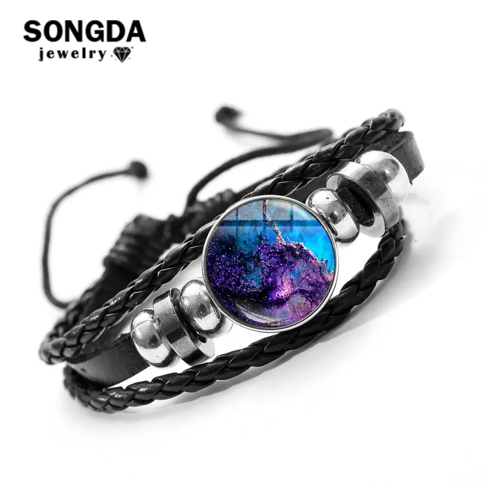 Красивый браслет SONGDA в виде туманности галактики из хрустального стекла с