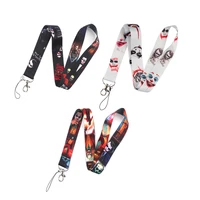 zf1335 1pcs clown neck strap lanyards id badge card holder keychain phone gym strap webbing necklace gift