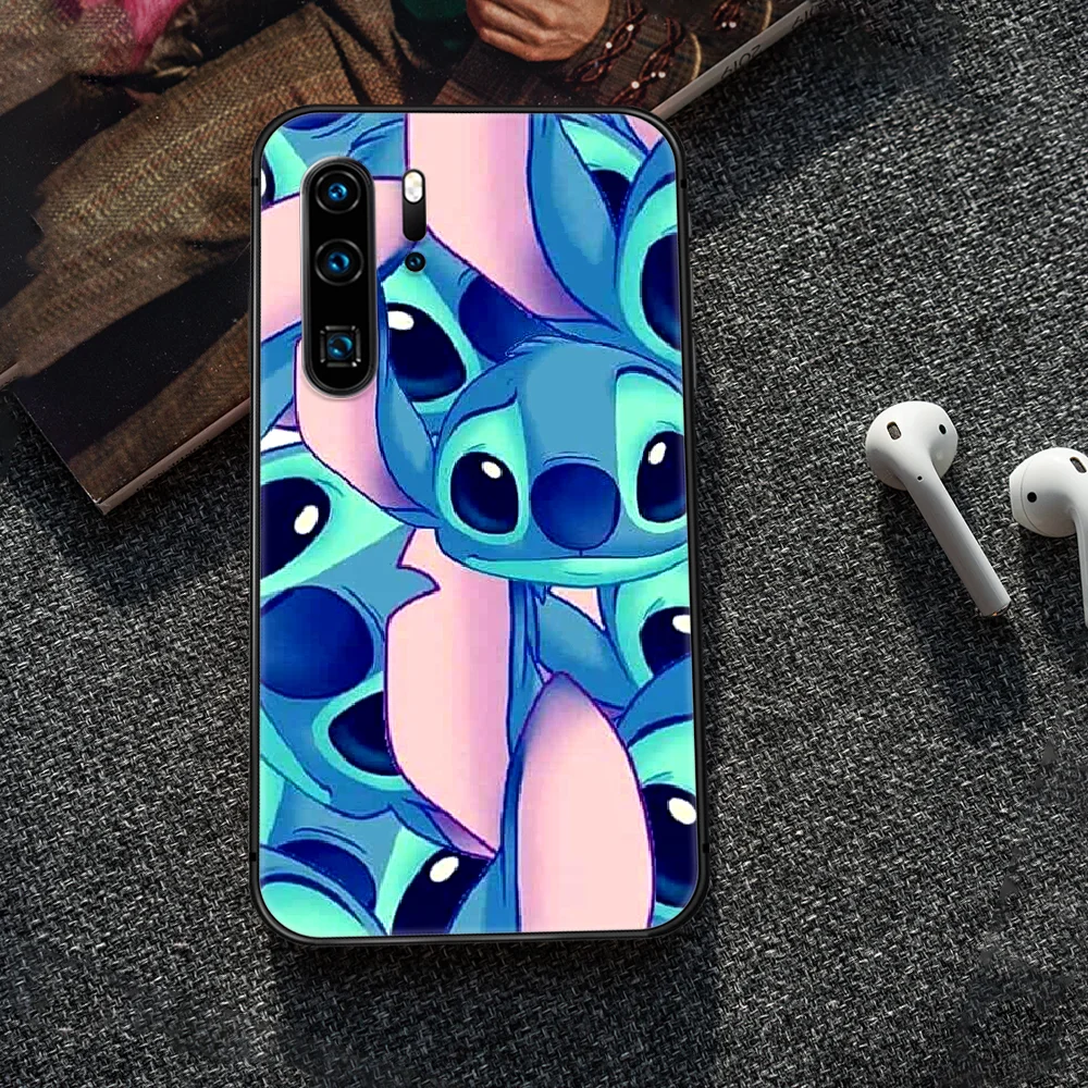 

Cartoon cute Stitch Phone Case For Huawei P Mate 10 20 30 40 Lite Pro smart Z 2019 nova 5t black Funda Trend Waterproof Soft