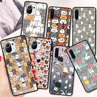 cute cat pattern art fundas shockproof case for xiaomi poco x3 nfc m3 pro soft cover for redmi 9t 11 note 10 10t lite 5g shell