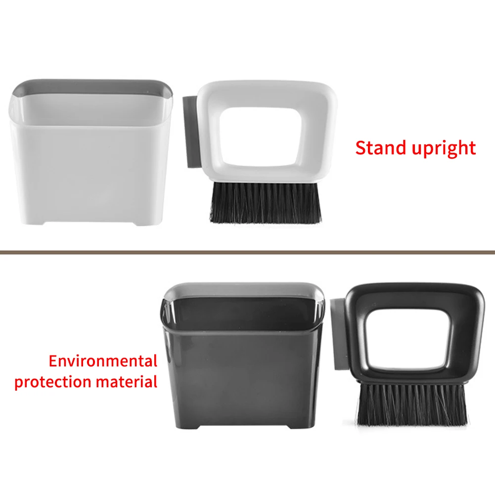 

2 In 1 Kitchen Mini Dustpan For Countertop Hand Broom Easy Clean Wet Dry With Squeegee Edge Desk Brush Set Universal Home Office