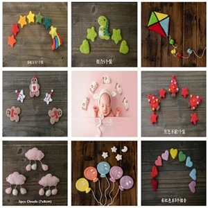 Реквизит для фотосъемки новорожденных Dvotinst, креативный реквизит ручной работы, шерстяные мини-полоски, звезды, луна, аксессуары для студийной съемки, реквизит для фотосъемки