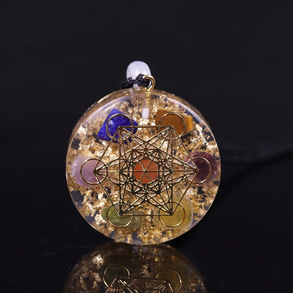 Хрустальные камни Рэйки лечение чакры энергии Orgonite Цепочки и ожерелья Перевозка