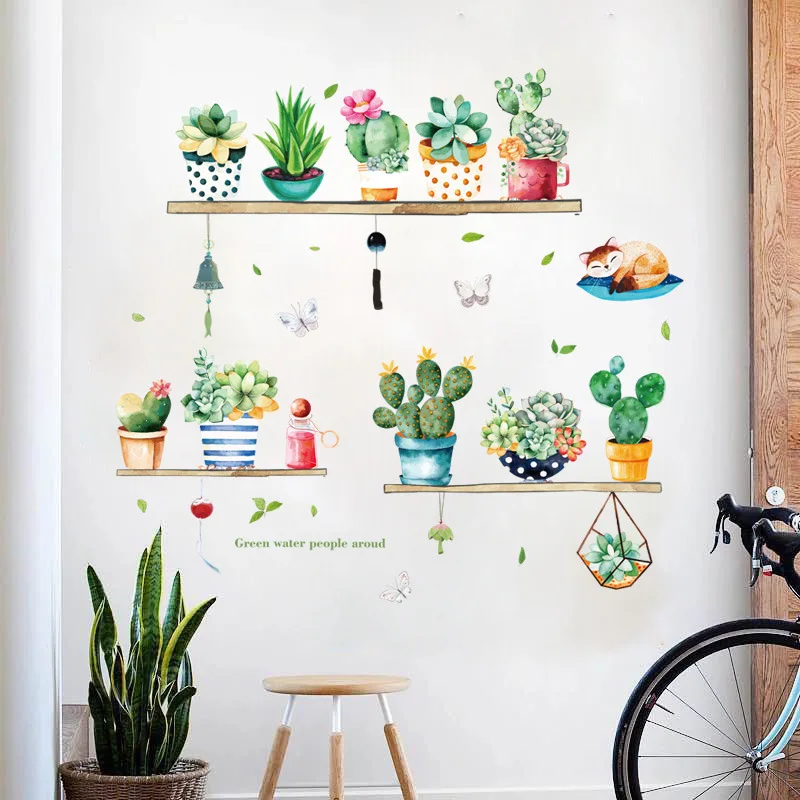 

Removable Wall Stickers Lovely Cactus Wall Decor for Kids Room DIY Wall Decal Party Home Decoration