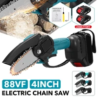 88vf 1500w 4 inch mini electric saw chainsaw garden tree logging saw woodworking tools wood cutters for makiita 18v batter