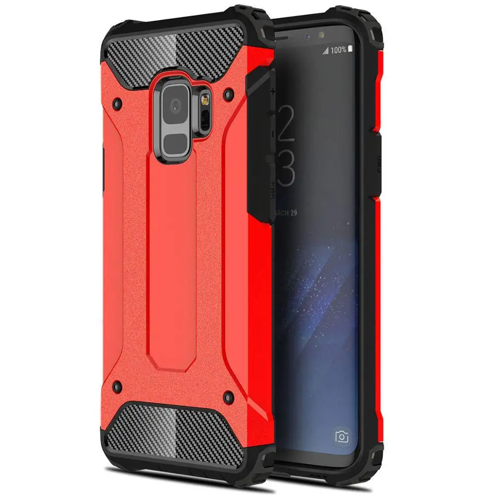 Red Роскошный гибридный прочный армированный чехол для телефона samsung Galaxy S10 S9 S8 Plus S7 S6 Edge S5 S10E S 10 Прочный противоударный защитный чехол - Цвет: Red