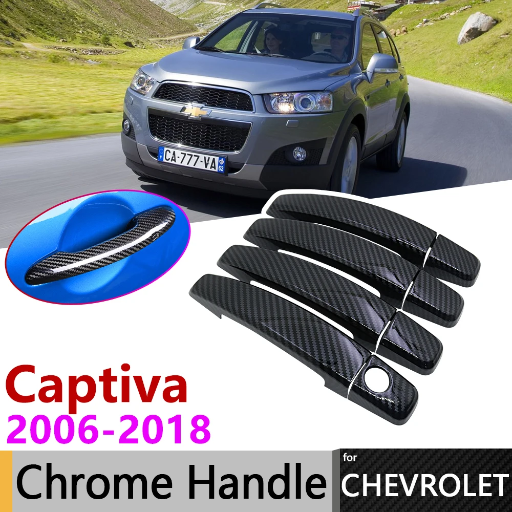 Черная крышка ручки двери из углеродного волокна для Chevrolet Holden Captiva Daewoo Winstorm 2006 ~
