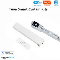 tuya wifi smart curtain motor alexa google home voice control with customized electric curtain track rail for smart home