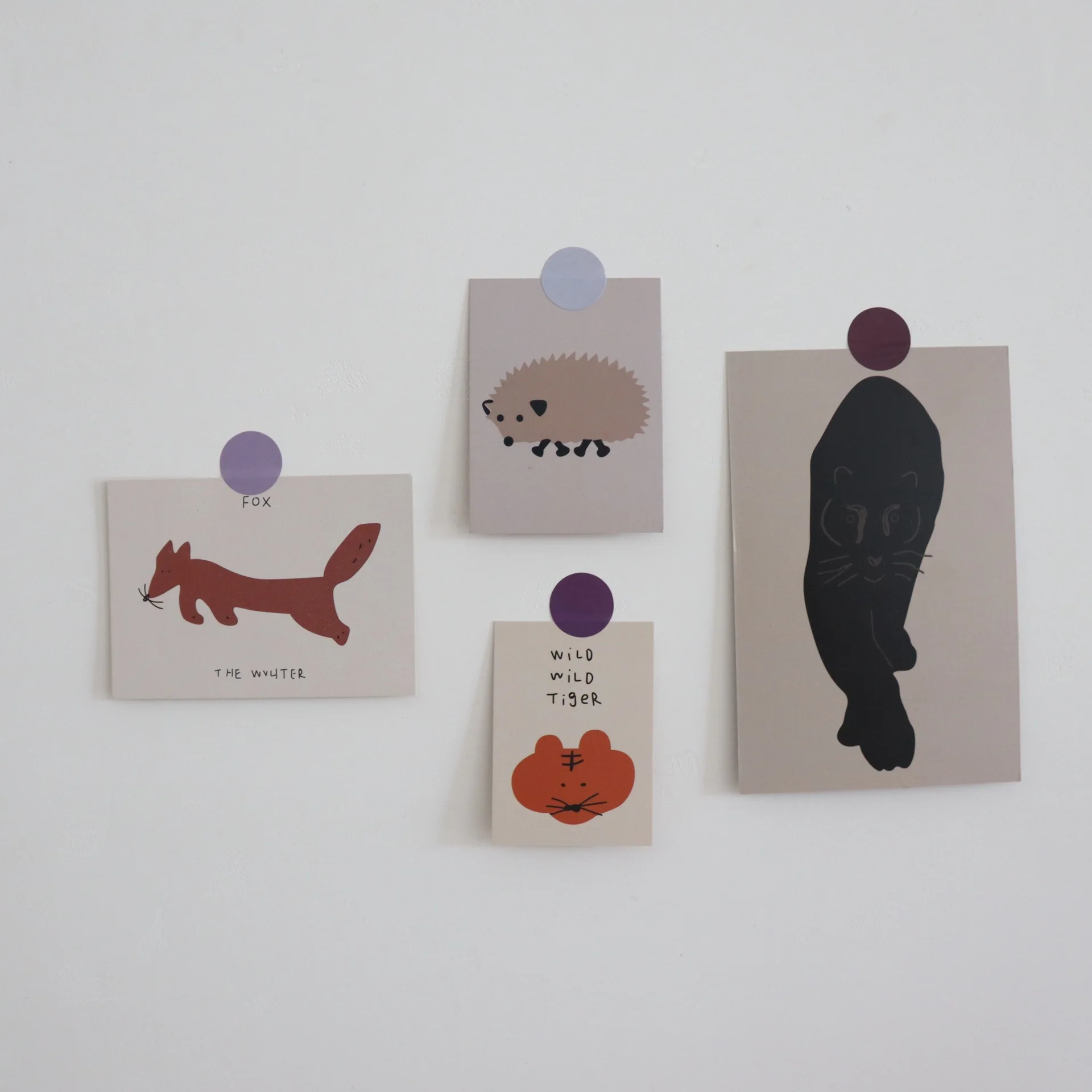 Ins мультфильм животных серии украшения карты 9 листов открытка фотографические