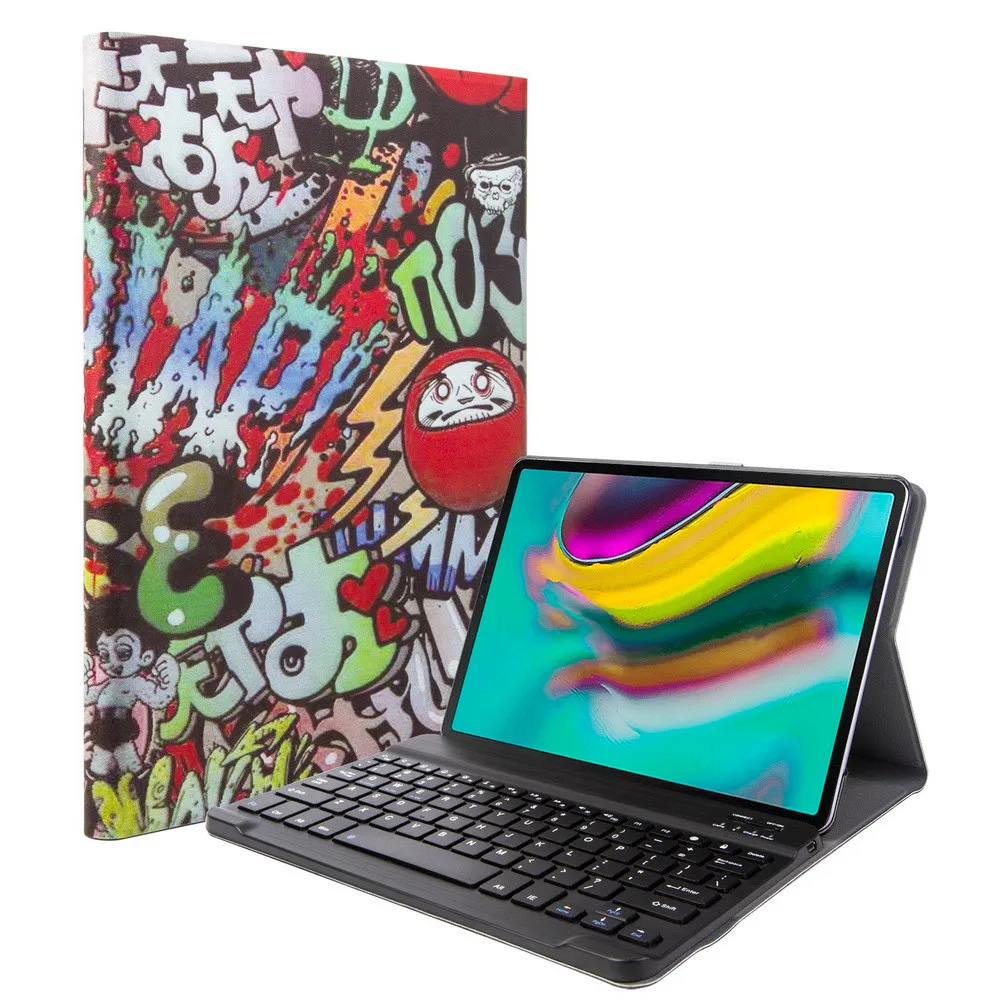 Bluetooth клавиатура с мультяшным принтом чехол для Samsung Galaxy Tab S5e 10 5 дюймов 2019 T720 T725