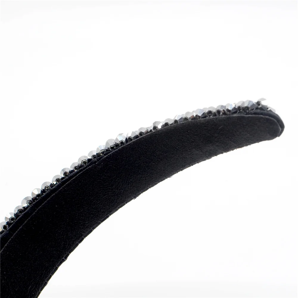 

Wide Head Hoop Band Rhinestone Beaded Hairbands for Women Fashion New Thick Sponge Glass Crystal Headband Accessories 2020