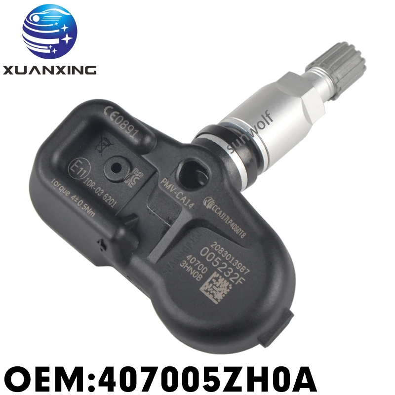 407005ZH0A датчик давления в шинах Система мониторинга TPMS 433 МГц PMV-CA14 PMV-CA74 для KICKS NV200 PATROL