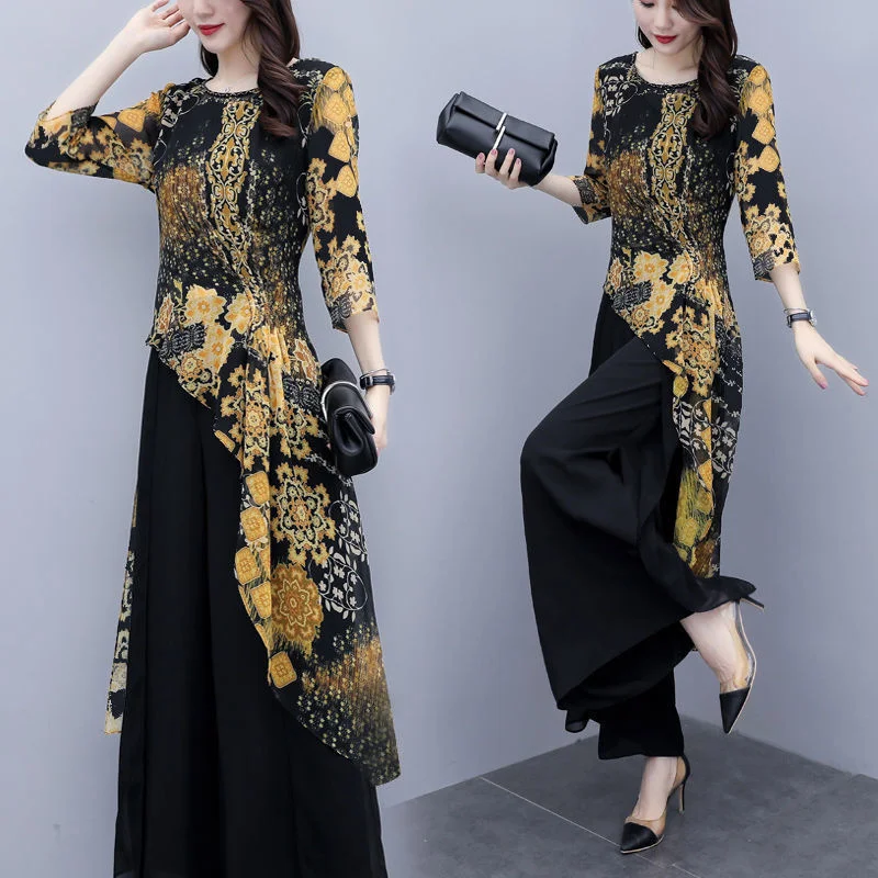 Женские комплекты из двух предметов новинка весны-лета 2021 шифоновый топ с