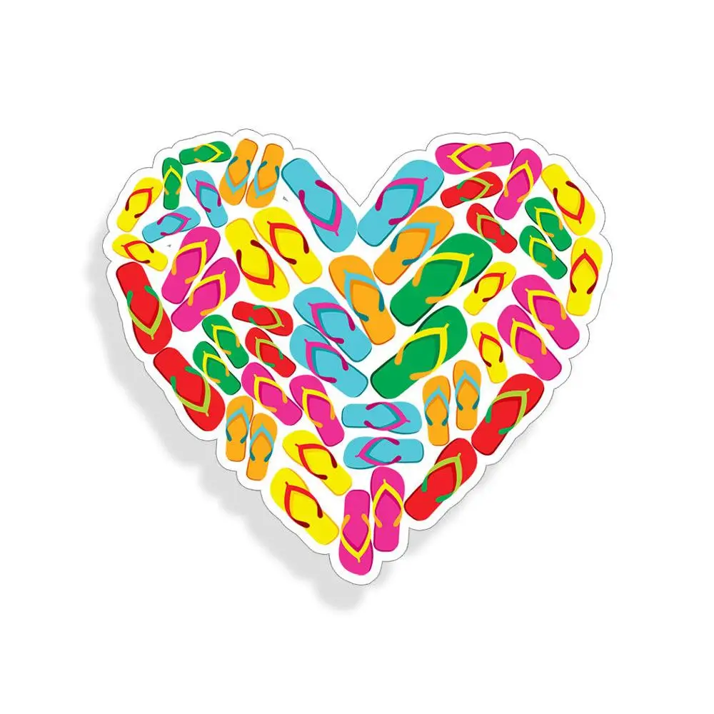 

Цветная обувь, флип-флоп, стикер в виде сердца, стакан, Пляжная чашка, ноутбук, окно, бампер, кулер, наклейка