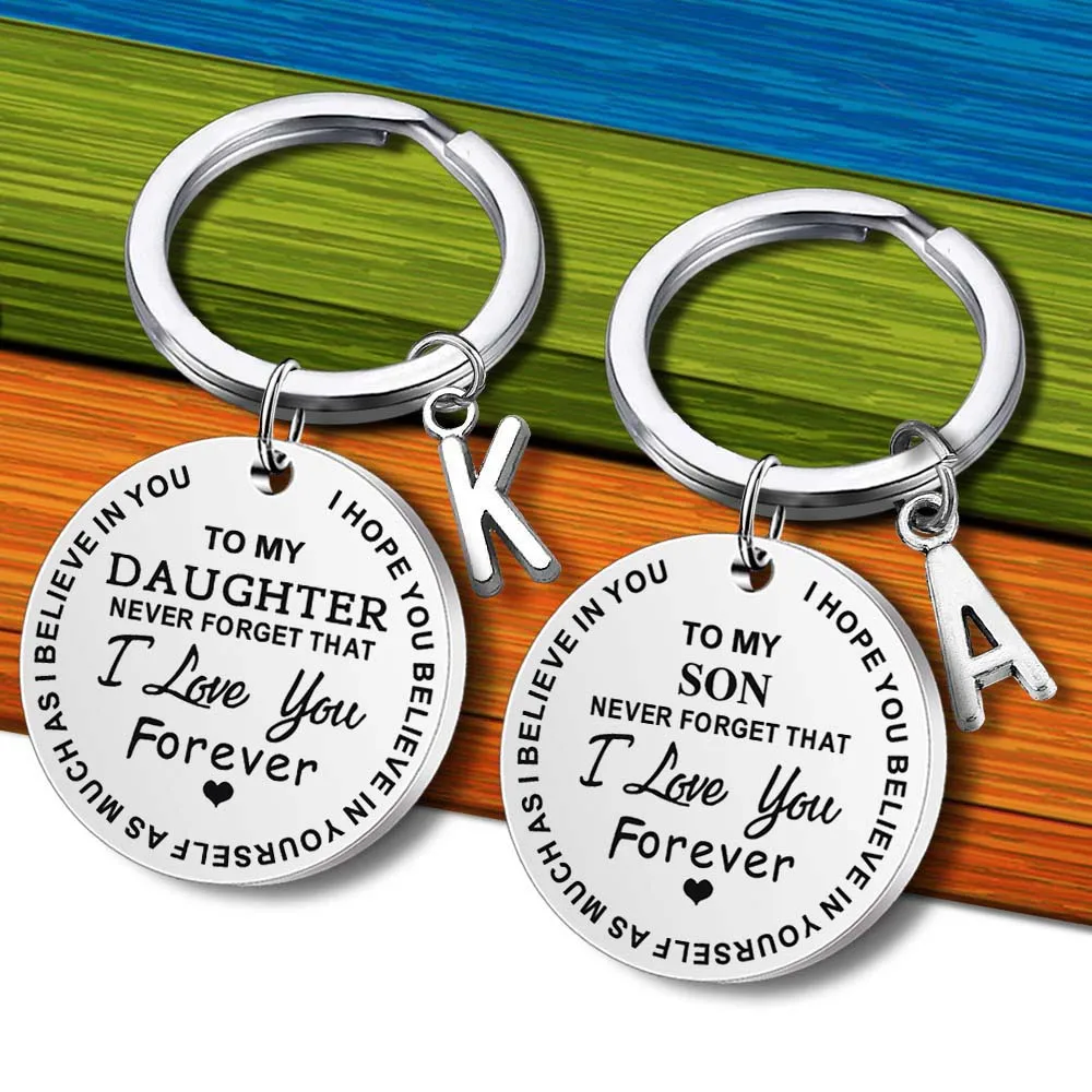 

2022 To My Daughter/Son I Love You Forever Inspirational Gift Keychain Best Father Mother Gift Idea Christmas Gifts Diy Custom