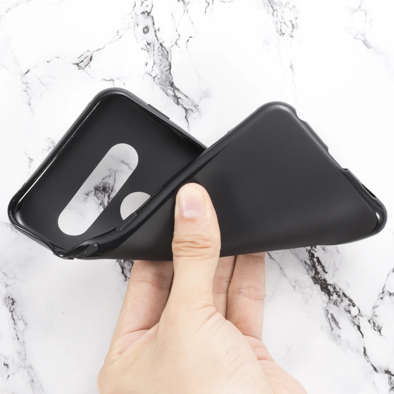 Black Soft Silicone Чехол для телефона из искусственной кожи с деревянным лицевым покрытием для LG G8s ThinQ, чехол-книжка для LG G8s ThinQ, чехол-кошелек в деловом стиле, Мягкая силиконовая задняя крышка - Цвет: Black Soft Silicone