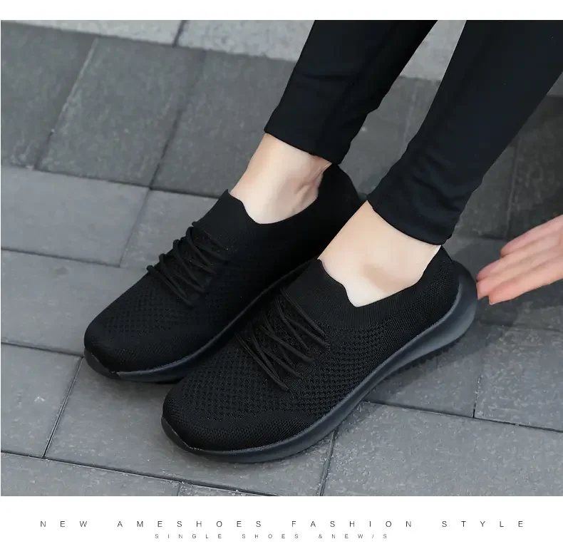 

2021 Women Platform Shoes Breathable Fashion Ladies Shoes Flat Heels Casual Sneakers Knitting Running Vulcanized Shoe Large Size