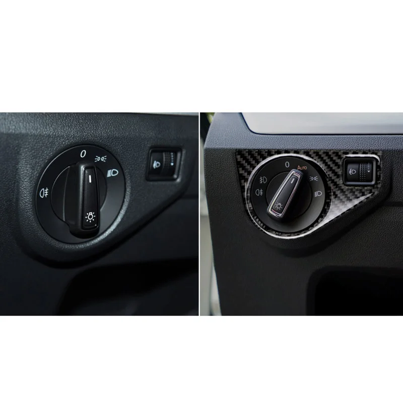 

Fit For Volkswagen Lavida 2015-2016 Real Carbon Fiber Headlight Switch Decoration Sticker Car Modification