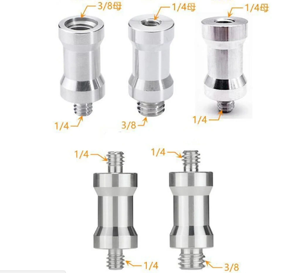 

5 шт. 1 / 4 и 1 / 4 и 3 / 8 гнездо-штырь резьбовой штатив с панорамированием и наклоном держатель вспышки быстрая сборка камера