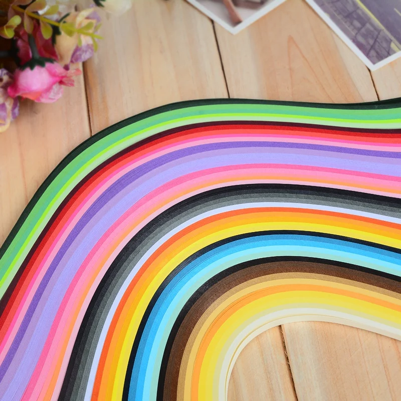 

100Pcs Gradient Rainbow Color Quilling Paper Strip Hand Craft Tool DIY Paper For Arts Crafts Decoration Length 39cm Width 5mm