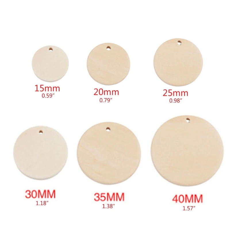 50 шт./упаковка круглые подвески из необработанной древесины | Украшения и