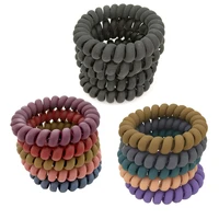 5pcs lot spray paint frosted telephone wire elastic hair bands for girls headwear ponytail holder rubber accessories