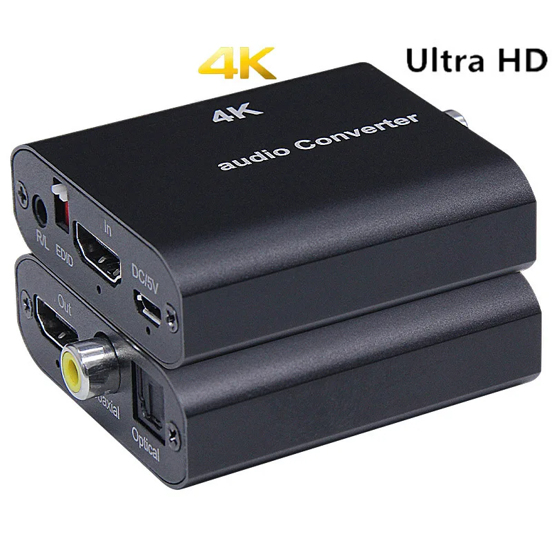 HDMI совместимый аудио экстрактор преобразователь UHD 4K/2K/30Hz Разделитель с кабелем 3