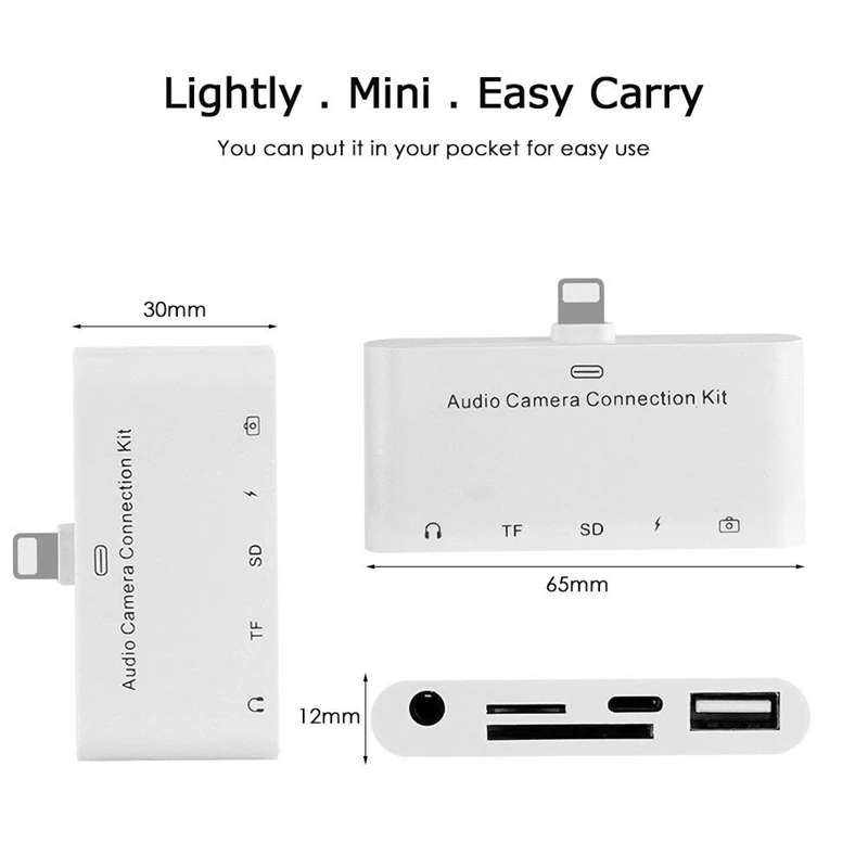 5 в 1 8 контактный адаптер для sd камеры USB OTG 3 мм аудио разъем TF SD Micro Reader комплект