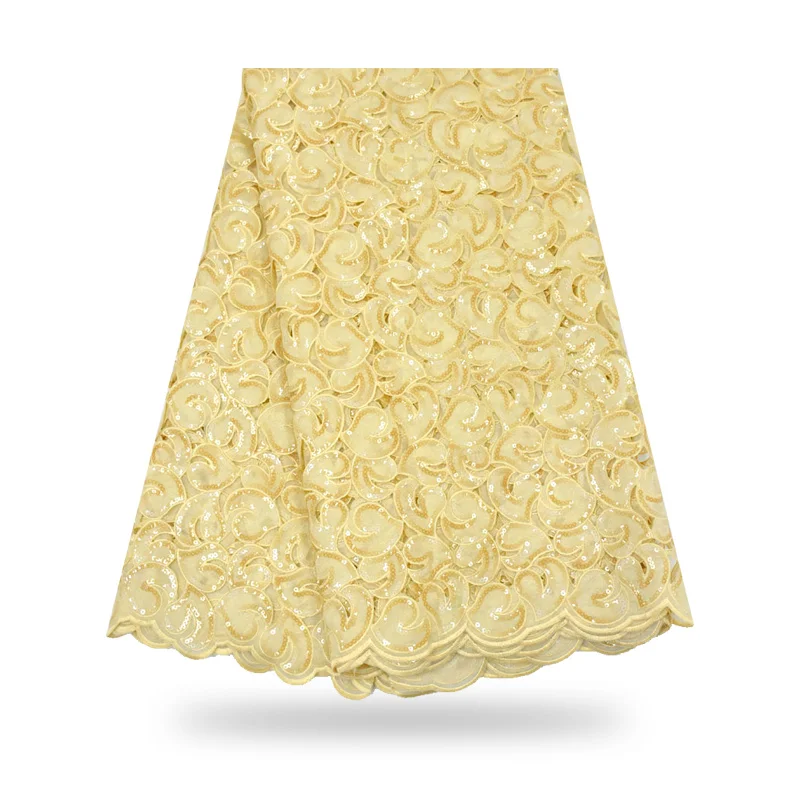 

High quality Organza Lace Fabric African Sequence Lace Fabrics For Wedding Dress French Net Lace With Sequins Lace