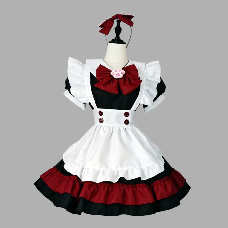 

Костюм черно-красной горничной в стиле аниме для ролевых игр