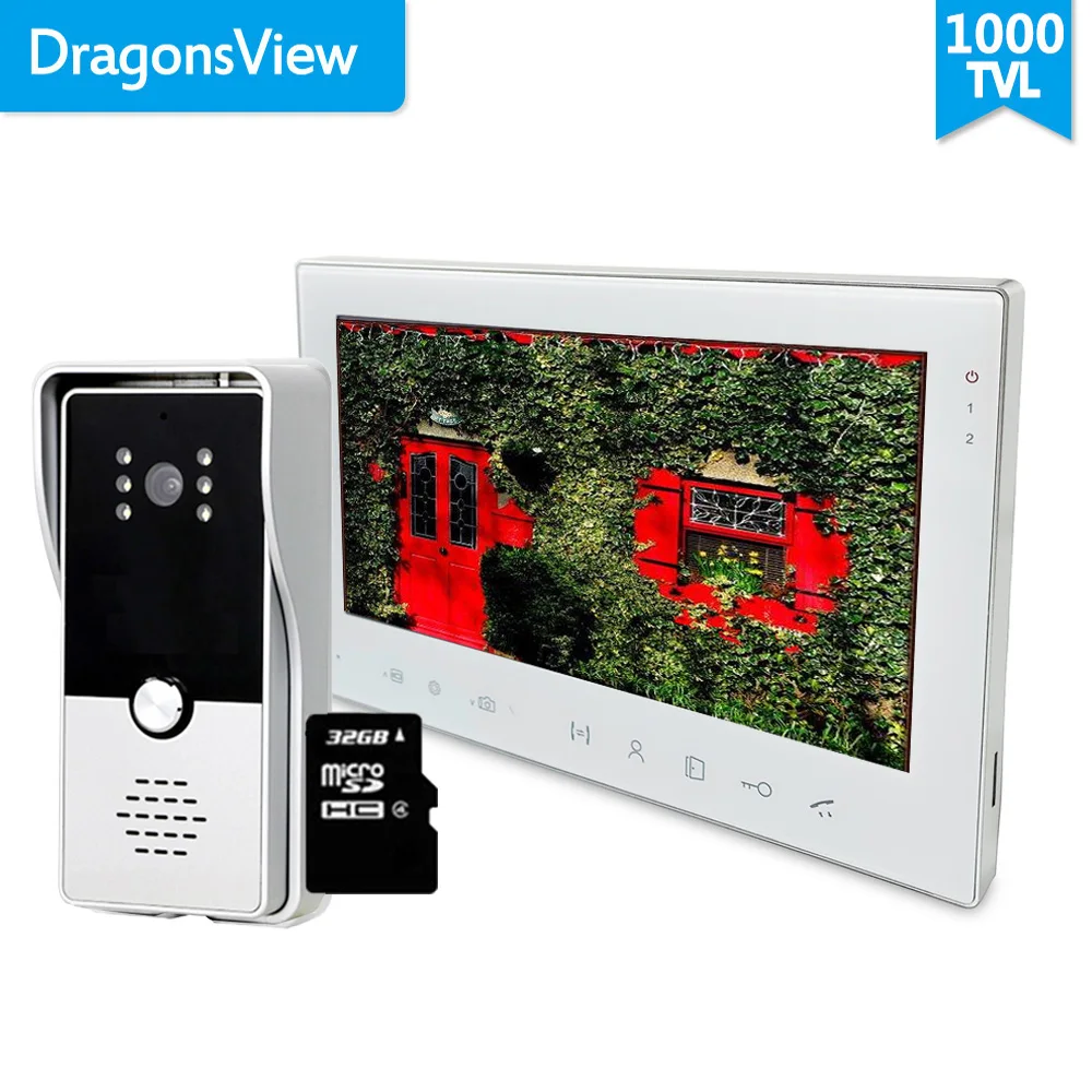 Видеодомофон Dragonsview проводной домофон с камерой 7 дюймовые часы записью времени