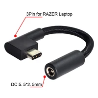 jimier 5 52 5mm dc jack input to 3pin razer plug cable compatible for razer laptop blade support 230w160w charge adapter