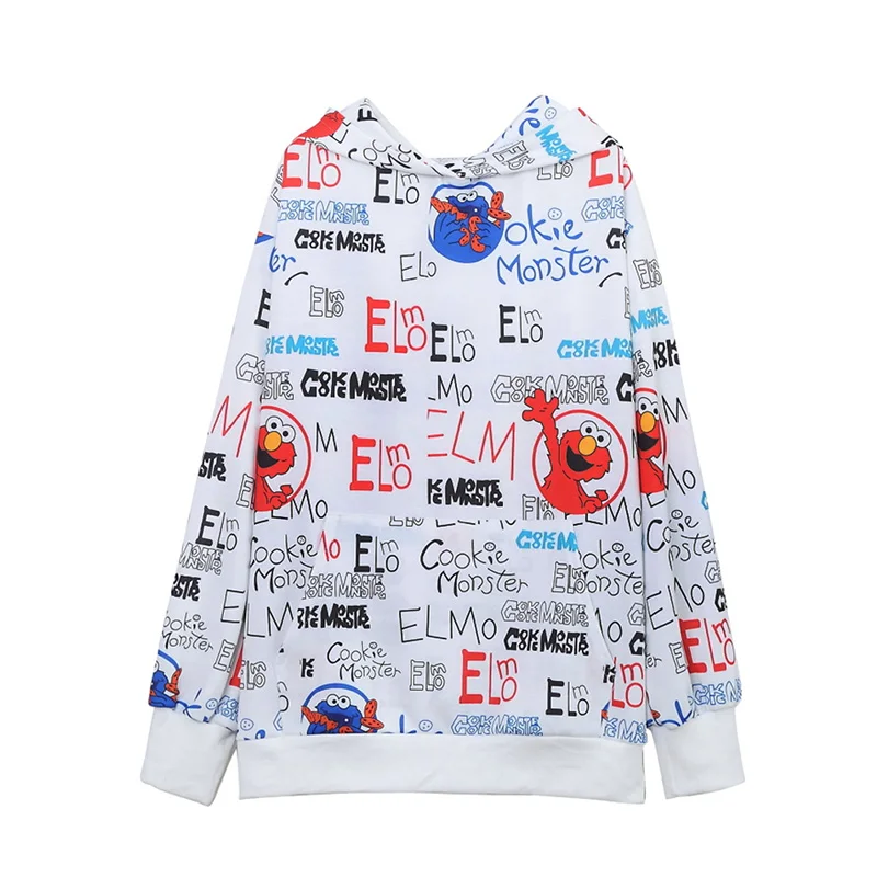 2019 Осенняя мода cec толстовки женские ins мультфильм печати длинные с