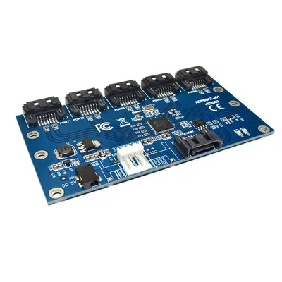 

SATA 1 to 5 hard drive adapter card computer motherboard SATA port multiplier supports SATA3.0 expansion card