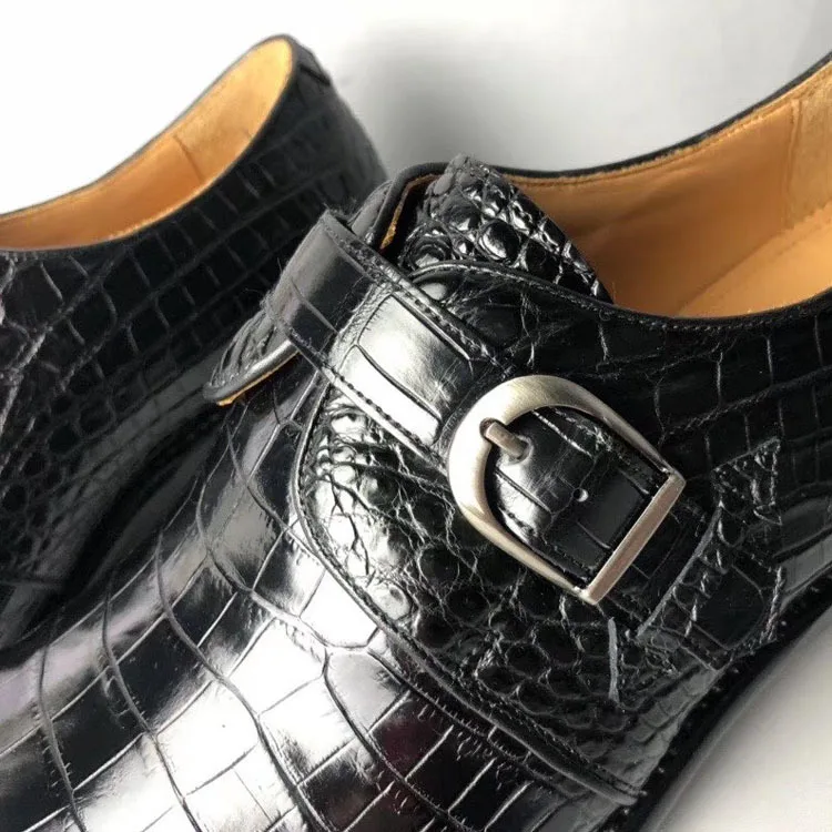 Аутентичные крокодиловой кожи живота ручной работы бизнесменов Туфли под платье